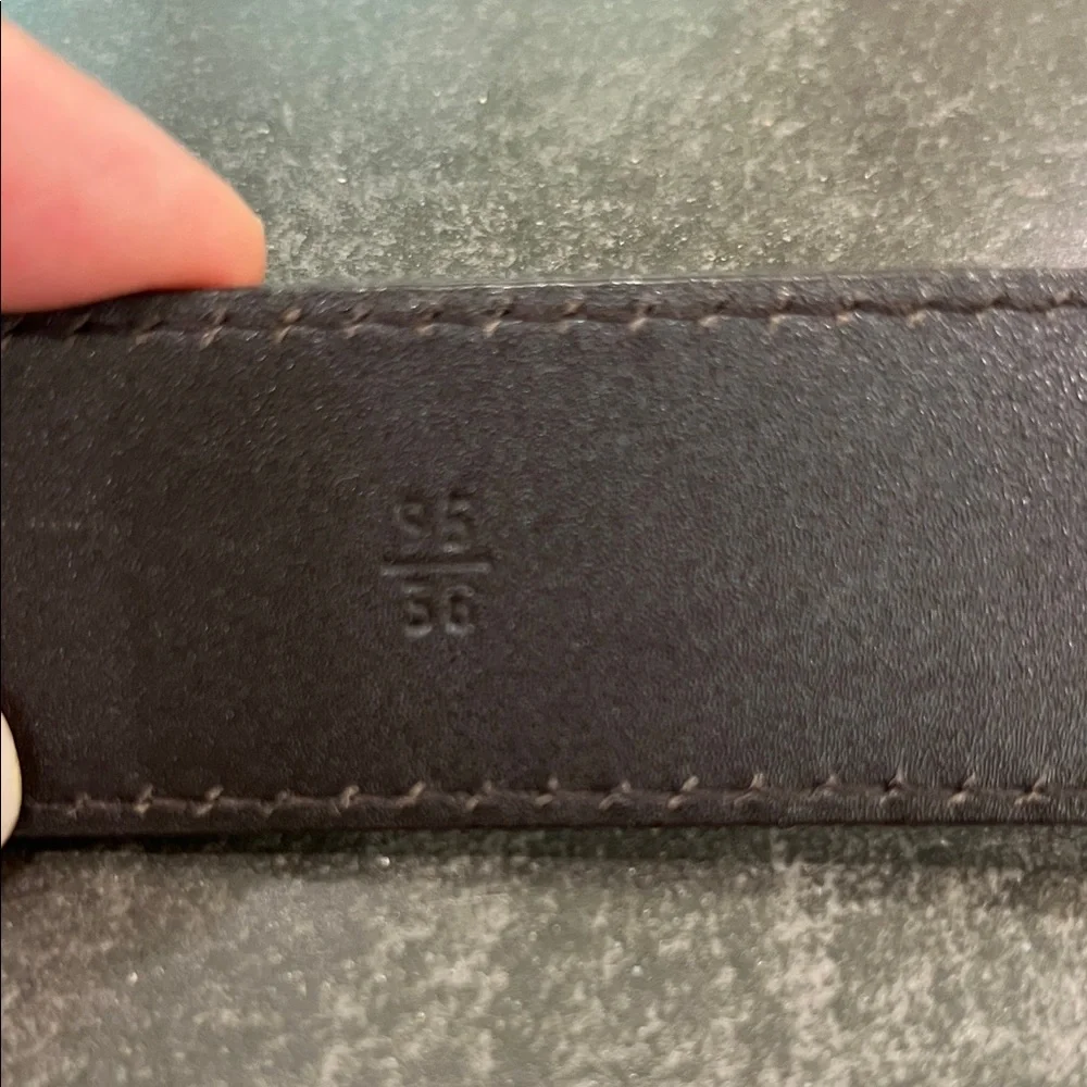 Prada Dark Brown Leather Belt with Silver-Tone Buckle - Picture 3 of 4